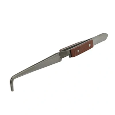 Image of Jewellers Tools 90 ANGLED TWEEZER : Self Locking Tweezers Soldering Hands Free (40)