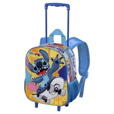 Image of Disney Lilo and Stitch Skater Small 3D Backpack with Wheels, Yellow, 26 x 34 cm, Capacity 12.5 L