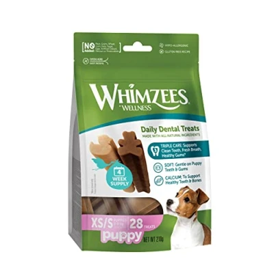 Image of WHIMZEES Puppy Stix, Natural and Grain Free Dog Chews, Dental Sticks, 28 Pieces, Size XS/S