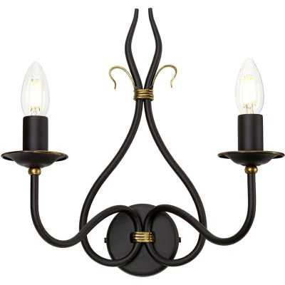 Image of Windermere 2 Light Indoor Candle Wall Gold, Rust, E14