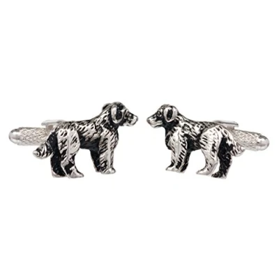 Image of Spaniel Dog Cufflinks In Onyx Art London Cufflink Gift Box