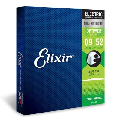 Image of Elixir 19007 Strings 7 string Electric Guitar with OPTIWEB® Coating, Super Light (.009 .052)