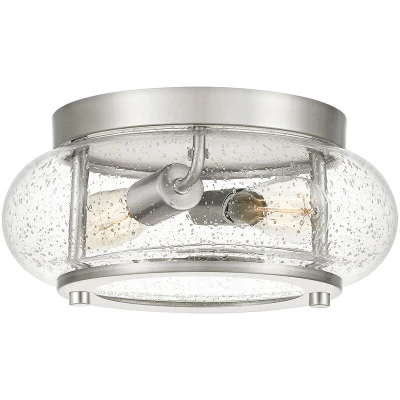Image of Trilogy 2 Light Flush Mount, Brushed Nickel, E27