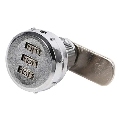 Image of 3 Digit Code Combination Cam Lock, Silver Zinc Alloy Cabinet Security Password Coded Lock(0.5 9mm Iron Sheet Cabinet)
