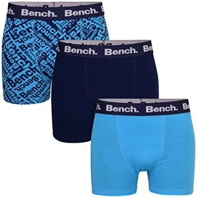 Image of Bench 3 Pack Mens Designer Black Boxers Underwear Under pants Trunks Gift Box Navy XXL