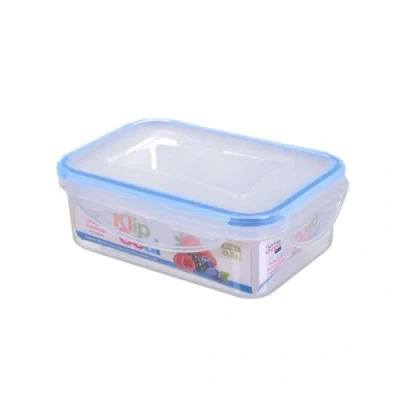 Image of HOMESHOPA Plastic Airtight Food Storage Container, 1 Pack, 500ml Leakproof Rectangle Container with Clip Lock Lid, BPA Free Reusable Meal Prep Lunch Box Microwave Freezer &amp; Dishwasher Safe
