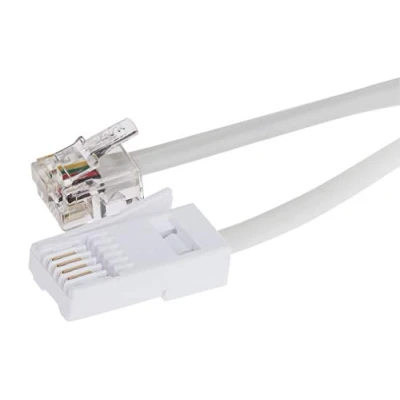 Image of Maplin RJ11 Connector to BT Plug (BT 431A) Telephone Modem Lead 3m White