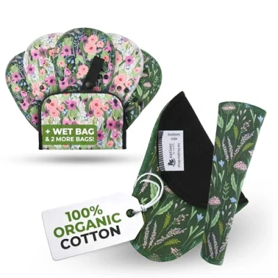 Image of EcoComfort Organic Cotton Reusable Panty Liners for G Strings Women (Thong, 7 Pack); High Temp Washable Cloth Liners; Stay Fresh &amp; Dry, Daily Vaginal Discharge Only; 100% Breathable (no PUL)
