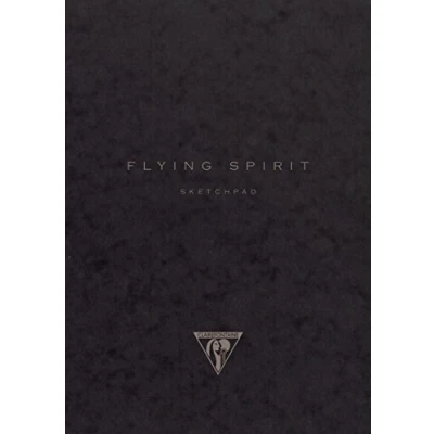 Image of Clairefontaine Ref 930021C Flying Spirit Black Cover Sketchbook (50 Ivory Pages) 16 x 21cm in Size, 90gsm Drawing Paper Assorted Designs (Pack of 5)