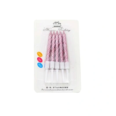 Image of SHATCHI 10pcs Spiral Candles for Birthday Wedding Anniversary Dinner Party Cake Topper Table Decorations, Rose Pink