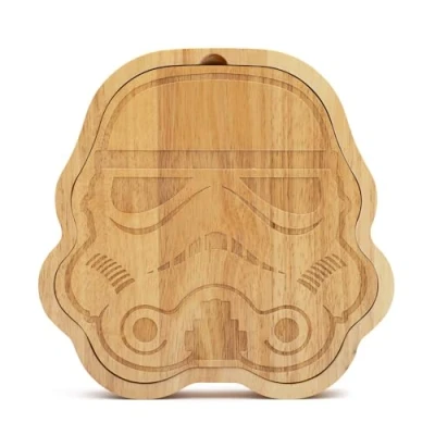 Image of Original Stormtrooper Cheeseboard and Knife Set, Wooden Cheese Board, Chopping Charcuterie Serving Includes Stilton, Cheddar Hard Thumbs Up!