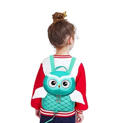 Image of Toddler Anti Lost Backpack, Yuepin Cute Owl Baby Backpack with Safety Leash for Age 1 5 Years Old Kids (Green)
