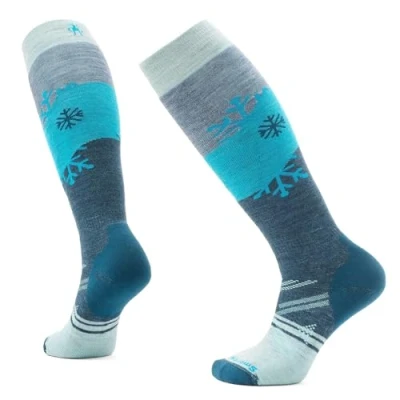 Image of Smartwool Womens Full Cushion Snowpocalypse Pattern OTC Ski Socks S Frost Green