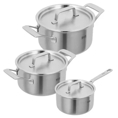Image of Kuhn Rikon 37881 Culinary Fiveply 3 Piece Mixed Cookware Set