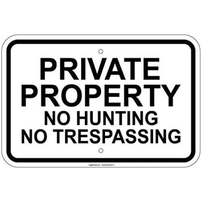 Image of Private Property No Hunting Trespassing Signs Metal Sign 8x12 Inches