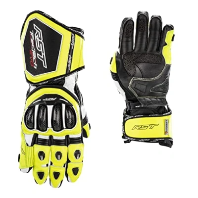 Image of RST Tractech Evo 4 CE Aramid Motorcycle Gloves (Flo Yellow, Black, White, XL)