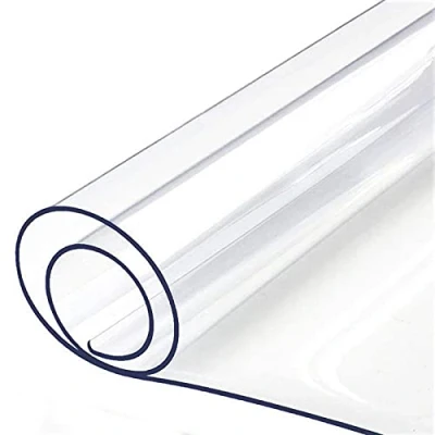 Image of Clear Desk Pad Durable PVC Protector Cover Transparent Waterproof Mat 80x40cm Soft Blotter Office Writing Round Edge Table