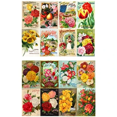 Image of Decoupage Paper Pack (20 Sheets 10x15cm) Flowers Roses Garden Wildflowers FLONZ Vintage