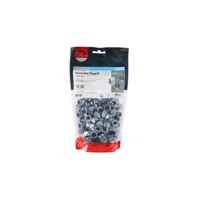 Image of 2x TIMCO Nylon Nuts Type P Zinc 10NPB Pack of 130