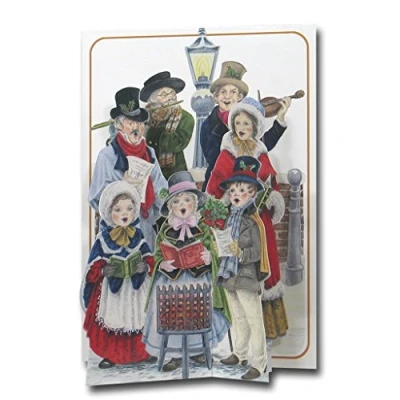 Image of Carol Singers Pictoria Press 3D Pop Up Christmas Greeting Card