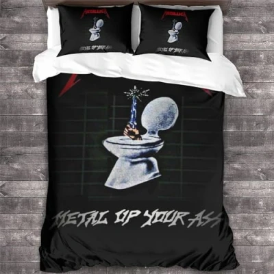 Image of YTPONBCSTUG Metallica Bedding Duvet Cover 3D Heavy Metal Printed Quilt with Zipper Closure,heavy Double（200x200cm）