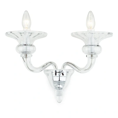 Image of Zagreb Clear Glass Candle Wall Lamp