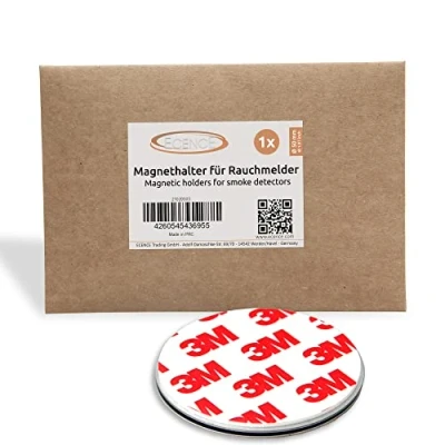Image of ECENCE 1pcs Magnetic Smoke Detector Mount Adhesive Pads For Alarms Ø 50mm Fast &amp; Safe Mounting No Drilling Or Screws Fire Protection Installation Tool