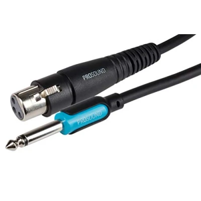 Image of PROSOUND XLR Female Connector to 1/4&quot; 6.35mm 2 Pole Jack Plug Cable, 3m