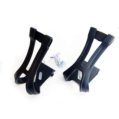 Image of Ammaco VP Components Road Bike Pedal Toe Clips Strapless Pair 796L Nylon Reflectors Black