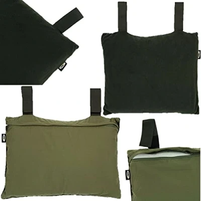 Image of NGT Deluxe Comfy Soft Pillow Overnight Carp Fishing Green Attachable Bedchair Bed Chair
