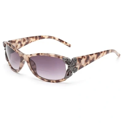 Image of JM Bifocal Reading Sunglasses for Women Fashion Sun Readers Outdoor Glasses UV400 Protection Grey Tortoise +2.5