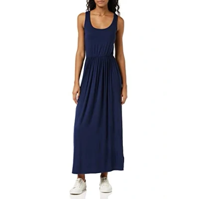 Image of Amazon Essentials Women&#039;s Waisted Maxi Dress (Available in Plus Size), Navy, XL