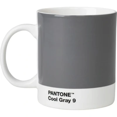 Image of Copenhagen Design Pantone Mug, Coffee/Tea Cup, fine China (Ceramic), 375 ml, Cool Gray 9 C, Porcelain, Grey/White, 1 Count (Pack of 1)