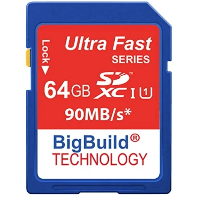 Image of BigBuild Technology 64GB Ultra Fast 90MB/s SDXC Memory Card For Canon EOS 750D Camera