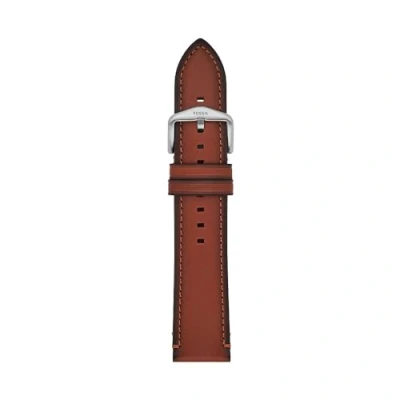 Image of Fossil Litehide Men&#039;s Leather Bracelet, 22 mm, red, Casual