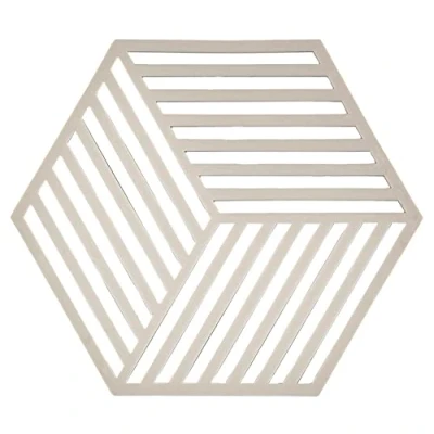 Image of Zone Denmark Trivet Hexagon Warm Grey 16 x 14 cm