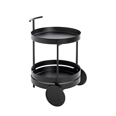 Image of HAKU Mobel Trolley Black, Metal Size: H 62 cm X Ø 42 cm, Style: Modern