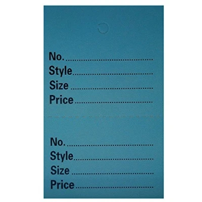 Image of 1000 UNSTRUNG Blue Perforated Clothes/Garment Reference Stock Ticket/Tags/Labels