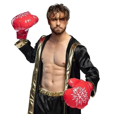 Image of Boland BLND 2804 Set of 2 Inflatable Boxing Gloves, red, Standard Size