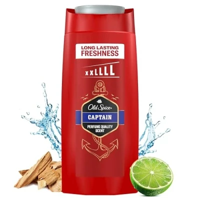 Image of Old Spice Captain Mens Shower Gel and Shampoo, 3in1 Body Wash, Face Hair, Long Lasting Freshness, Value Pack 675ml
