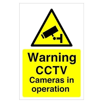 Image of Warning CCTV Cameras in operation Safety sign High tack sticker 150mm x 100mm