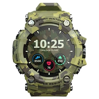 Image of Q&amp;N Military Smart Watch Men Sport Smartwatches Waterproof Fitness Tracker Blood Pressure Heart Rate Monitor for Android IOS,Green