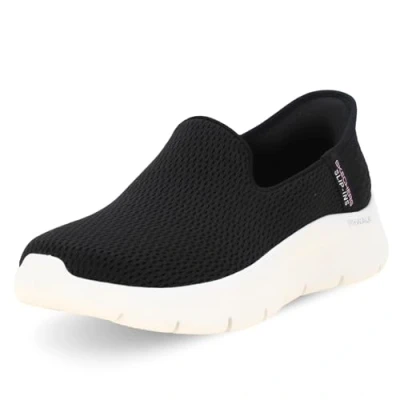 Image of Skechers Go Walk Flex Slip ins Relish, Black/White, 4 UK Wide