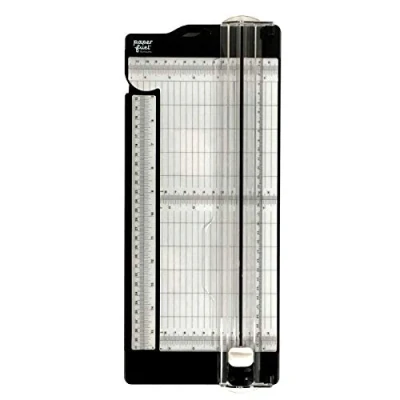 Image of Paperfuel Paper Trimmer Board 6&quot;, Cuts and Scores Straight Sharp Lines, for Scrapbooking, Cardmaking Other Crafts, Black/White