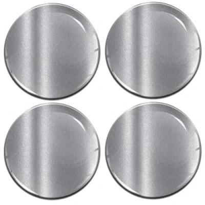 Image of Biomar Labs® 4 x 60mm 3D Domed Center Car Wheel Centre Rims Hub Silver Stickers Decals For Caps Vehicle Auto Tuning Emblem A 9760
