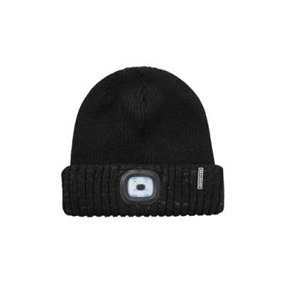 Image of SEALSKINZ Heydon Unisex AQUASEALZ® Waterproof Cold Weather LED Roll Cuff Beanie Hat Everyday &amp; Outdoor Activities Fleece Lining Black