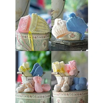 Image of Stylecraft Baby Bonnets, Cap, Helmet, Bootees &amp; Mittens Wondersoft Knitting Pattern 4206 DK