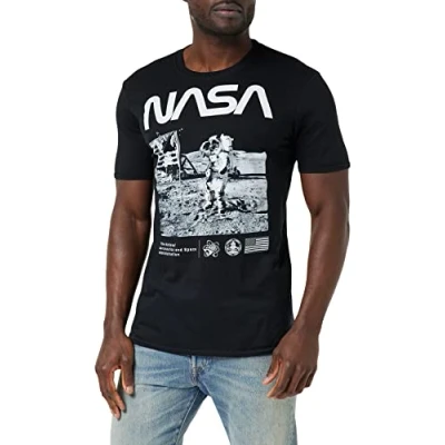 Image of Nasa Men&#039;s Salute T Shirt, Black, XX Large
