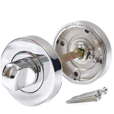 Image of Jiyo.Outdoor Polished Chrome Turn &amp; Release Set for Bathroom Lock Toilet Door Thumb Twist