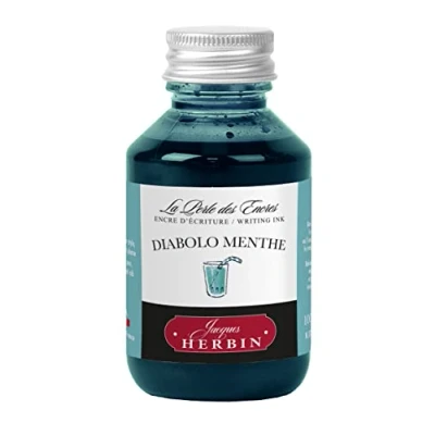Image of Jacques Herbin 17033T Flacon d&#039;encre à écrire 100ml Stylo Plumes, stylos Roller Diabolo Menthe